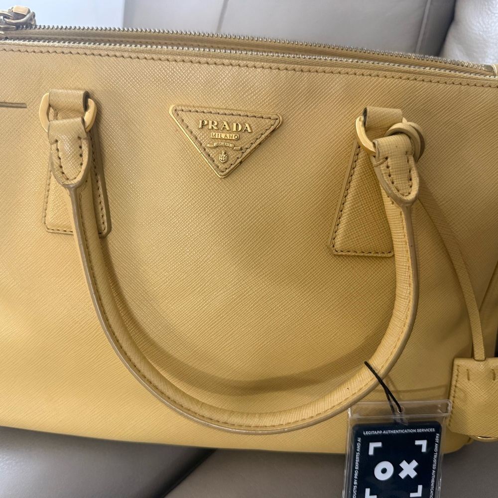Authentic Prada Mustard Leather Satchel